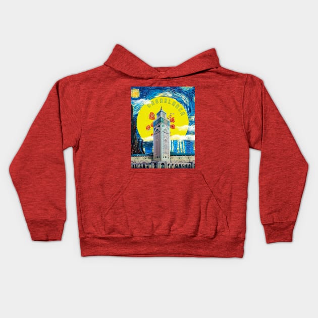 Casablanca vangogh Kids Hoodie by ARTWEARABLE.MA